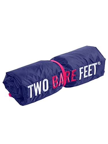 Two Bare Feet Portable Changing Mat for Surfing, Swimming, SUP & Watersports – Waterproof, Soft Sherpa Fleece, Roll-Up Design for Easy Travel & Outdoor Sports (Navy/Red) — view 5