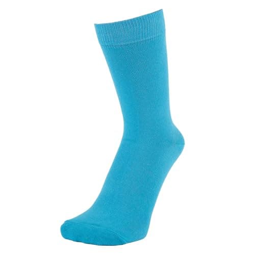ZAKIRA Combed Cotton Dress Socks - Plain Colour Business Crew Socks for Men & Women, Soft Breathable Cotton, 6-10 (UK), Turquoise — view 2