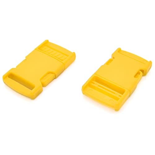 SolaDirect Side Release Buckles Clips for 25 mm / 1 in Webbing, Luggage, Back Pack/Rucksack, Straps (Yellow, 2 pieces)