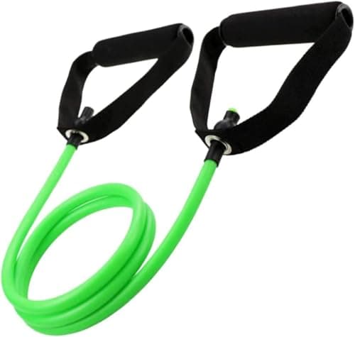 Resistance Tube Exercise Band with Handles, Natural Latex, 135cm Length, Fitness Training (Green)