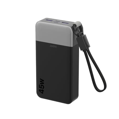 JUOVI Power Bank 45W 20000mAh Portable Charger with Detachable Cable