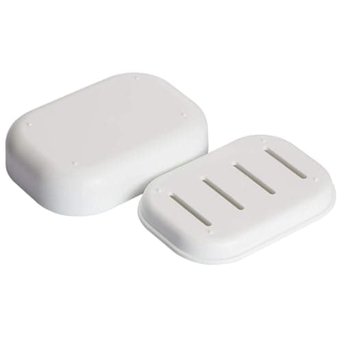 Soap travel case ，Plastic Soap Dish with Drainage,Soap Dishes Holder for Bathroom Shower，Keep Soap Dry and Easy Cleaning soap holder travel(White) — view 4