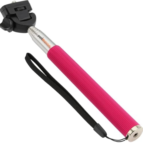 Selfie Stick - Traveller Monopod for Compact Digital Cameras, Action Cam - Works with Sony, Canon, Nikon, Panasonic and More with 1/4" Screw - Wrist Strap Included - Range: 22 to 109 cm - Pink