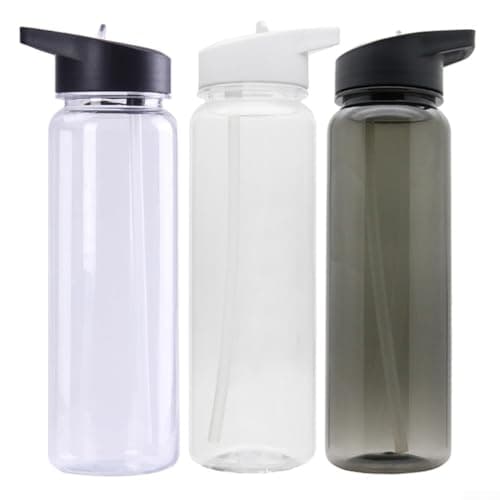 PS Sports Water Bottle 750ML Leakproof Lid with Straw Portable Lightweight Drink Mug for Camping Hiking Yoga and Fishing (White) — view 5