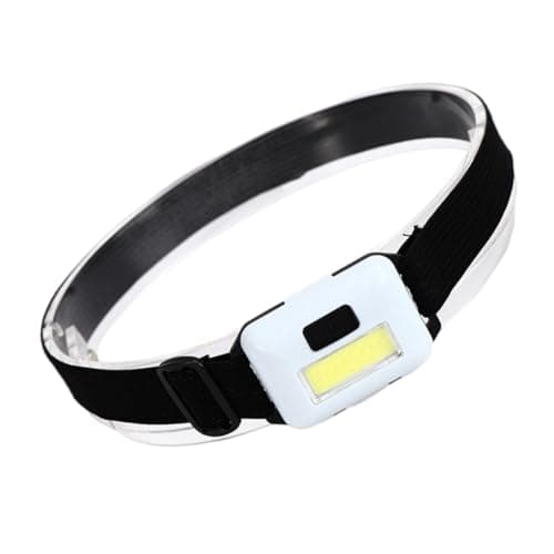 LED Headlamp Camping Adjustable Head Light Adults Battery Operated Flashlight Travel Lamp Lighting Equipment 350LM, White