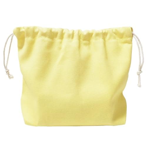 FIYUK Drawstring Cosmetic Bag, Makeup Bags Portable Pouch Organizer for Women's Travel Toiletries 7.3", Yellow — view 3
