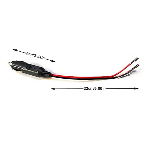 CYSSJF 12V Cigarette Lighter Plug Male Plug for Cigarette Lighter Adapter | Car Replacement, 24V/12V Car Plug with Leads, 30CM/11.8IN,10A Fuse, LED Light | For Motorcycle Car Tractor Camper (1 PC) — view 5