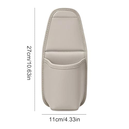 Leather Car Side Pocket Organizer Door Cup Holder Phone Slot (Beige) — view 6