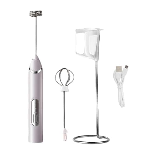 OPPWONG Milk Frother with Rechargeable Battery and Spill Proof (White) — view 6
