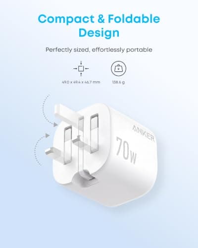 Anker Zolo 70W Fast usb c Charger, 4-Port Folable Laptop Adapter Plug — view 3