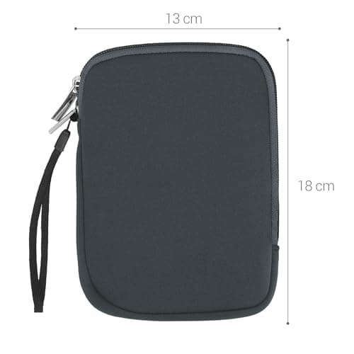 kwmobile Neoprene e-Reader Pouch Size 6" eReader - Universal eBook Sleeve Case with Zipper - Grey — view 5