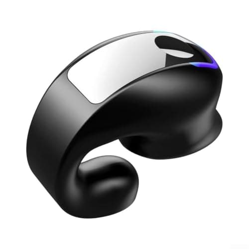 Lightweight Plastic Ear Clip Headphone with Mic(black)