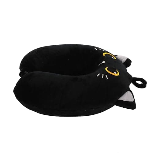 I-TOTAL® - Animal Shaped Travel Pillow/Soft Neck Travel Pillow for Neck Support/Funny Travel Pillows (Black Cat) — view 3