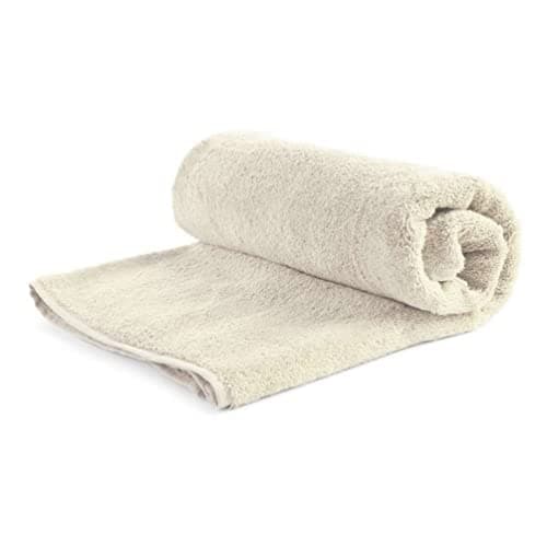 Ekorganix URTICA Travel Towel (400 GSM) – Stinging Nettle & Organic Cotton Terry, Ultra-Absorbent, Quick-Dry, Packs Small, Undyed (Hand Towel, 50x100 cm)