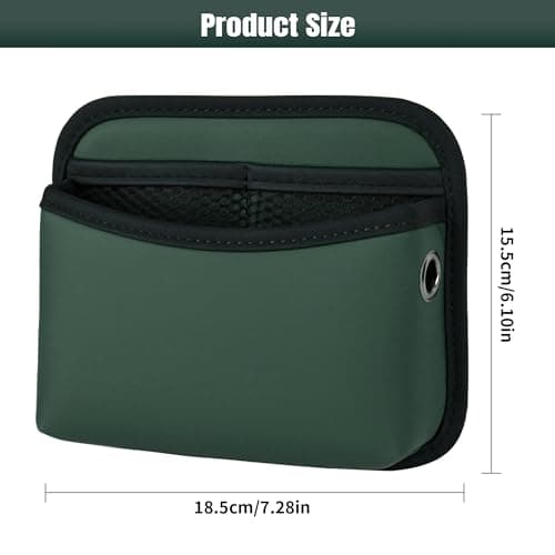 Qirc PU Leather Car Side Pocket Organizer, Universal Car Pocket Pouch Cell Phone Holder for Car, Car Seat Gap Filler Storage Accessories Organizer for Car Door, Console (Green) — view 5