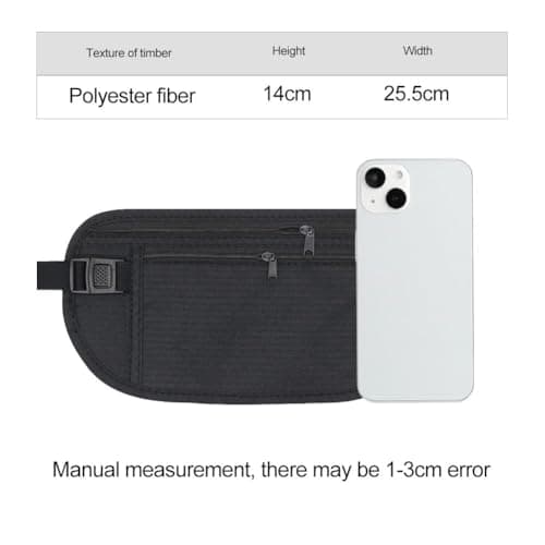 Running Belt Phone Holder for Women Men, Super Light Hiking Waist Bag Outdoor Sport Waist Pouch Bag, Money Belt for Fitness Workout Waist, Cards Bag Belt Exercise Waist Bag, Around You Waist (Black) — view 6