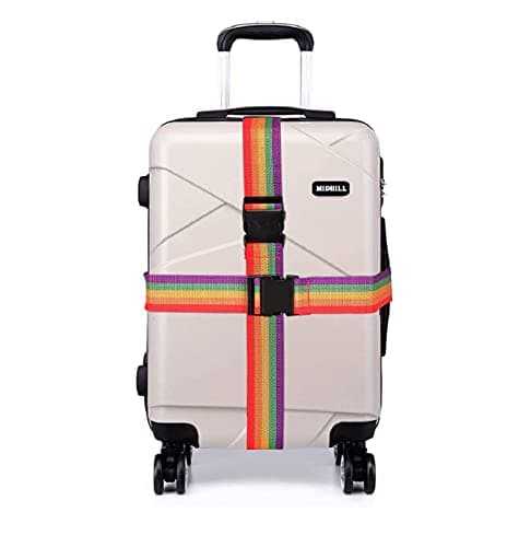 4x MIDHILL Heavy Duty Luggage Straps for Suitcases Packing Belts Travel Accessories Adjustable Bag Strap (Rainbow) — view 6