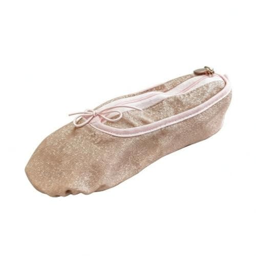Zippered Ballet Shoe Pouch, Gold, Champagne Gold