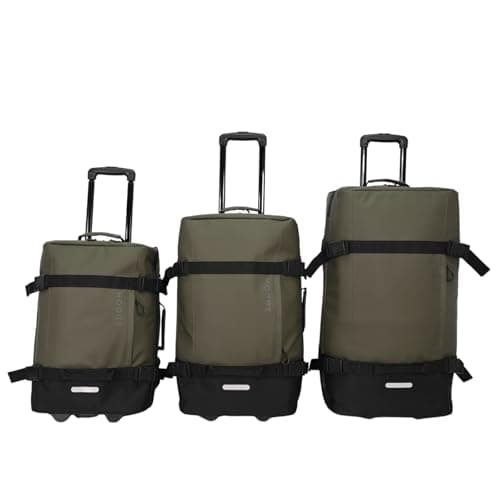 Hodge & Hodge Safari 6-Piece Luggage Set Soft-Shell Olive Green Water-Repellent PU Telescopic Handles Inline Wheels Backpack Duffle Wash Bag Lightweight Durable Organised Travel Suitcases — view 6
