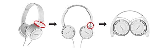Roxel RX110 Lightweight Wired Foldable Headphones with Mic & Volume Control, On-Ear Headphones, Ergonomic Design, Answer Incoming Calls, Compatible with Android and IOS Devices (White) — view 6