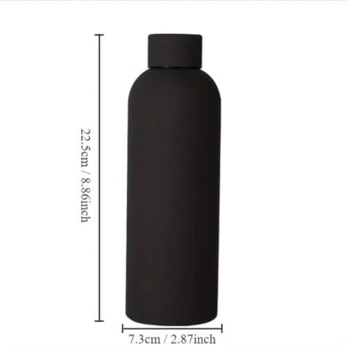 500ml Double Wall Stainless Steel Vacuum Flask, Insulated, Leakproof Flask, Matte Black, Keeps Drinks Hot or Cold, Reusable Travel Water Bottle — view 3