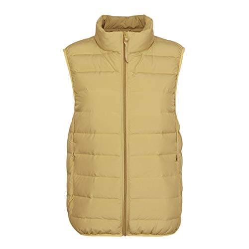 Featherweight Womens Down Gilet Lightweight Jacket Gilet Vest Women's Down Sweater Vest Jacket Easy Carry Down Jacket Vest Winter Puffer Warmer Ladies Vest Women Ultra Light Down LemonYellow 2XL