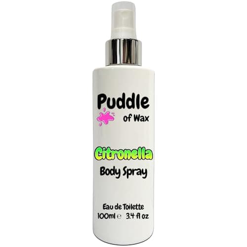 Citronella Body Spray - 100ml Eau de Toilette (EDT) - Atomiser Mist - Citrus Scent - Vegan Friendly - Puddle of Wax - Made in the UK