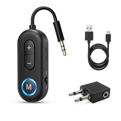 3.5mm bluetooth transmitter, 2 in 1 Airplane Bluetooth Aux Adapter Receiver