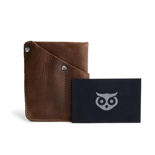 Hide & Drink, Front Pocket Wallet Handmade from Full Grain Leather - Multitool Pouch, Card Holder, Money Organizer, Travel Accessories - Bourbon Brown, Bourbon Brown, Vintage — view 5