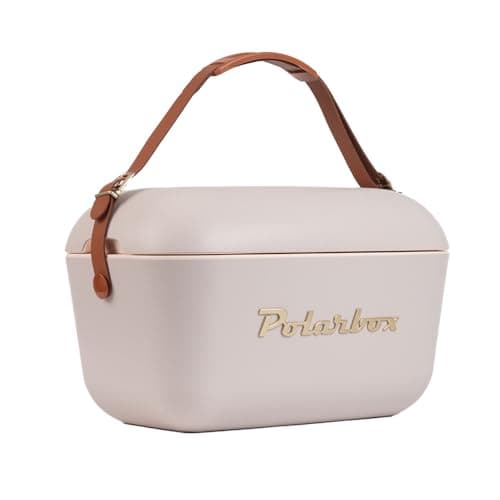 Polarbox Retro Beach Cooler Vintage Picnic Lunch Box Bag Portable Cooler Travel Camping Hiking 90s Style Ice Chest Extra Large Lightweight for Cans Beers & Seltzers 20L Pearl Gold — view 2