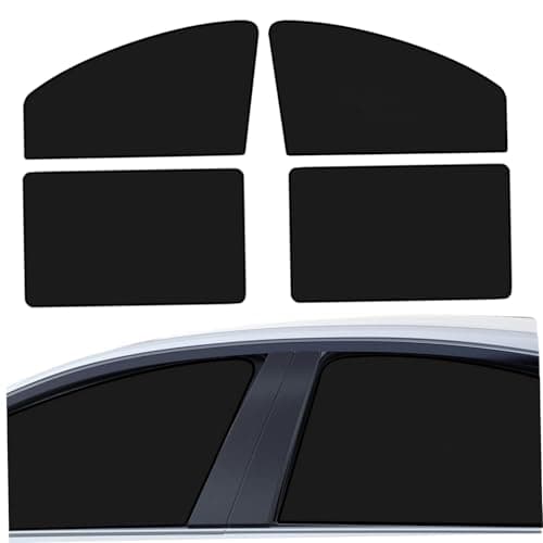 Car Window Shades 4Pcs Magnetic Stretchable Side Window Sun Shade Light Proof Privacy Car Covers Foldable Universal UV Protection for Camping and Travel