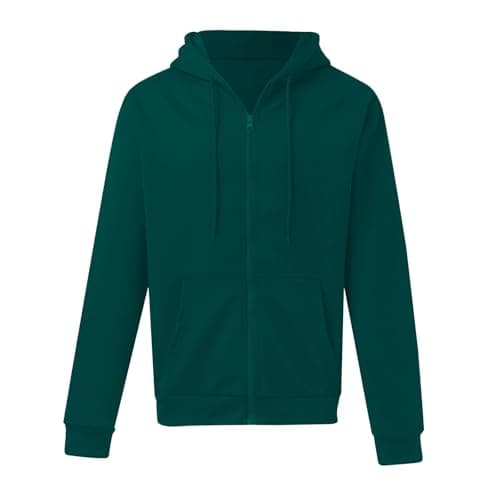 Mens Zipped Sweatshirt Sports Cotton Casual Hoodies Gym Jogger Baggy Work Clothes Oversize Sweatshirt Drawstring Full-Zip Long Sleeve Hooded Tunics Tops with Pockets Thermal Fleece Comfortable Jacket — view 2