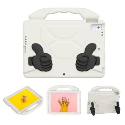Topiky Protective Case for 10.2", 10.5" & Pro .5", Shockproof Rotating Handle EVA Case for Kids, Portable Tablet Cover for Travel (Beige) — view 4