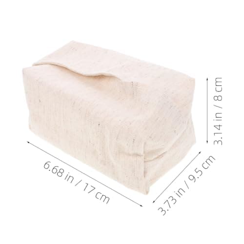 Travel Tissue Holder Car Hanging Napkin Organizer Beige Cotton Linen — view 2