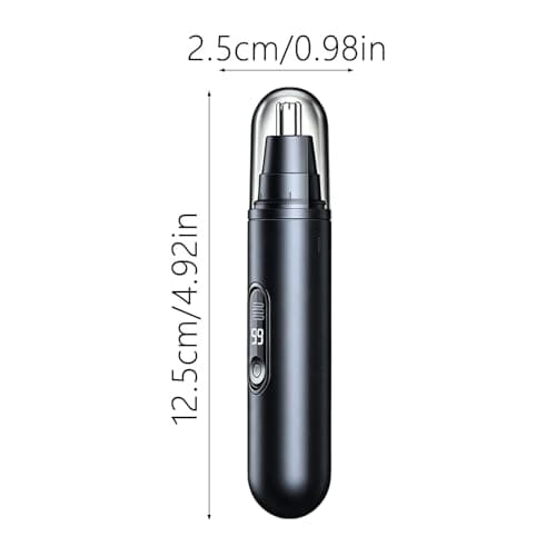 Nose Hair Trimmer for Men and Women, USB Rechargeable Eyebrow & Facial Hair Remover with LED Display, Aluminum Alloy Shell, Easy Cleaning — view 3