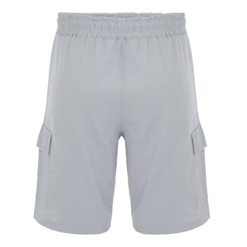 Men's Heavyweight Fleece Cargo Sweat Shorts with 5 Pockets, Loose Fit for Outdoor Work and Travel (Light Gray, XXXL) — view 3