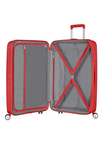 American Tourister Soundbox - Hard Shell Suitcase 77 cm Large - Trolley Suitcase with 4 wheels, TSA Lock, Expandable & Light - 97/110 L - Red (Coral Red) — view 6