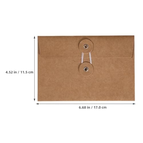 20pcs Reusable Kraft Paper Office Envelope with String Closure — view 2