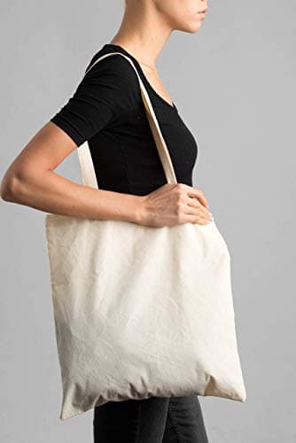 POLHIM - High-quality fabric bags - bags for laundry, sports, shopping, food - environmentally friendly, reusable jute bags with handles, unprinted natural colour, 38 x 42 cm, pack of 10, natural, — view 5