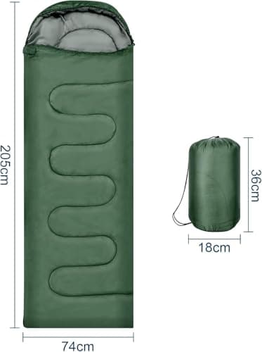 M.J COMFY-LIFE Sleeping Bag 200g Cotton Fill, Comfort 5° to 15°C Green — view 3