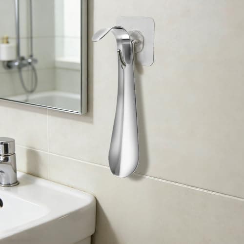 Grey Metal Shoe Horn Small 16cm Curved Hook for Travel Shoes Daily Use — view 6