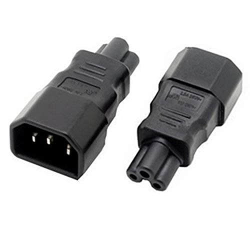 Aofan IEC 320 C14 to C5 Power Adapter Converter, 3-Pin 250V 2.5A AC for Laptop/Printer/Monitor (2-Pack, Black)