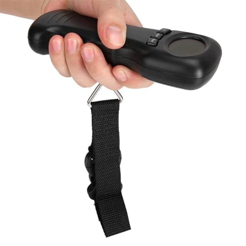 Luggage Scale, Balanzza Luggage Ight Scale Black Abs 44Kg/97Lb Portable Luggage Weight Scale Travel Hanging Luggage Scale Electronic Weight, Portable Ighing Scale, Digital Luggage Scales With Straps F — view 3