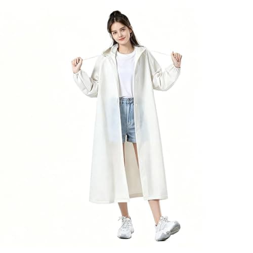 MAIKAOZAI 2PCS Adult Waterproof Rain Poncho with Hood - Lightweight Clear Raincoat for Women & Men, Reusable Emergency Travel Rain Gear, Heavy Duty Protective Overcoat