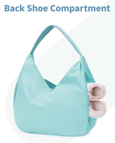 Ceneda Yoga Bag for Women, Gym Bag Womens with Hidden Yoga Mat Holder, Travel Duffel Bag with Shoe Compartment & Wet Pocket – Workout Dance Tote Overnight Weekender Bag for Travel Yoga (Mint Green) — view 4
