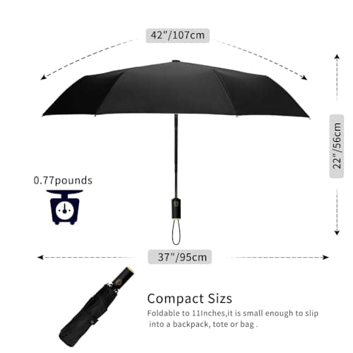 CUBY UV Sun Umbrella Compact Folding Travel Umbrella Auto Open and Close for Windproof, Rainproof & 99.9% UV Protection Parasol with Black Anti-UV Coating(Charcoal black) — view 4