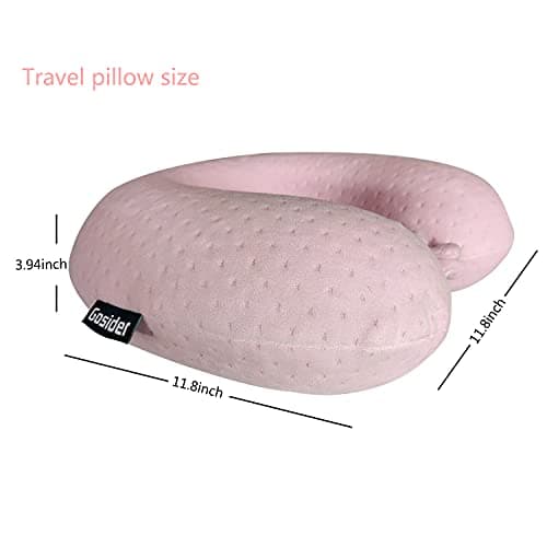 Gosider Neck Pillow for Travel Memory Foam Neck Pillows, Pink — view 3