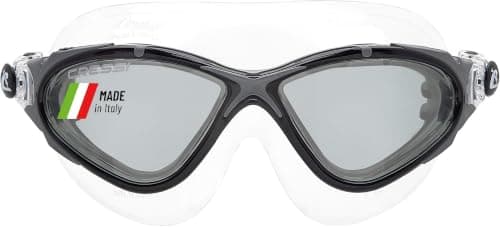 Cressi Planet Goggles Clear/Frame Black Silver Smoked Lens - Premium Anti Fog Adult Swim Goggles Mask 100% Anti UV Clear/Frame Black Silver Smoked Lens, One Size