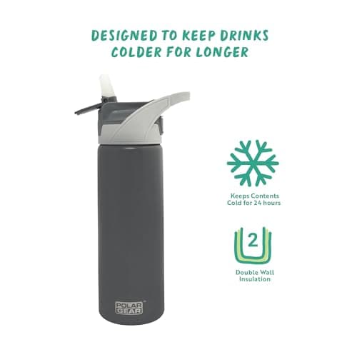 Polar Gear 575ml Insulated Water Bottle with Straw - Double Wall + Handle — view 4