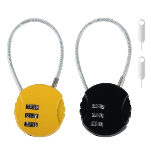XUIIOSOOKP 2 Pcs Small Padlock Combination Lock 3 Digit Resettable Keyless